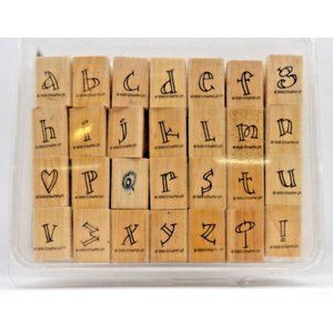 Stamp  Set of 28 stamps "Outline Alphabet Lower"  Stampin' Up! ©1998 @ 1" x 5/8"